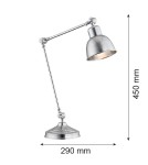 Argon EUFRAT lampa biurkowa 1 pł. 1x15W (max) chrom szczotkowany 3196 Argon EUFRAT lampa biurkowa 1 pł. 1x15W (max) chrom szczotkowany 3196