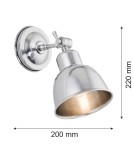 Kinkiety loftowe - industrialne - Argon EUFRAT kinkiet 1 pł. 1x15W (max) chrom szczotkowany 3172 - product 3