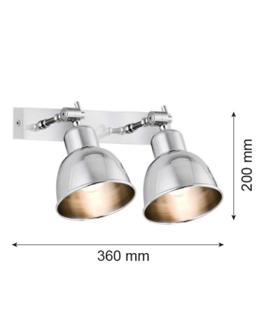 Argon EUFRAT kinkiet 2 pł. 2x15W (max) chrom szczotkowany 671 - produkt 2