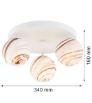 Argon FABIO 6291 plafon 3 pł. (koło), klosze biało-brązowe (marmurek), elementy kremowe białe szkło, stal lakierowana Argon FABIO 6291 plafon 3 pł. (koło), klosze biało-brązowe (marmurek), elementy kremowe białe szkło, stal lakierowana