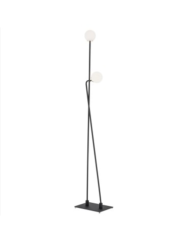 Argon FARON lampa podłogowa 2 pł. 2x6W (max) opal mat czarny struktura 893