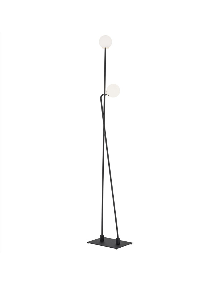 Argon FARON lampa podłogowa 2 pł. 2x6W (max) opal mat czarny struktura 893