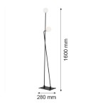 Lampy podłogowe kule - Argon FARON lampa podłogowa 2 pł. 2x6W (max) opal mat czarny struktura 893 - product 2