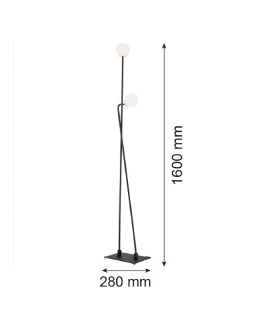 Argon FARON lampa podłogowa 2 pł. 2x6W (max) opal mat czarny struktura 893 - product 2