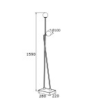 Lampy podłogowe kule - Argon FARON lampa podłogowa 2 pł. 2x6W (max) opal mat czarny struktura 893 - product 3