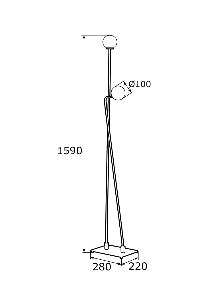 Lampy podłogowe kule - Argon FARON lampa podłogowa 2 pł. 2x6W (max) opal mat czarny struktura 893 - product kolory-swiatla.pl 3