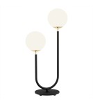 Lampy stołowe - Argon FERRONE lampa stołowa 2 pł. 2x7W (max) opal mat czarny struktura 7072 - product 1