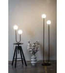 Lampy stołowe - Argon FERRONE lampa stołowa 2 pł. 2x7W (max) opal mat czarny struktura 7072 - product 2