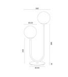 Lampy stołowe - Argon FERRONE lampa stołowa 2 pł. 2x7W (max) opal mat czarny struktura 7072 - product 7