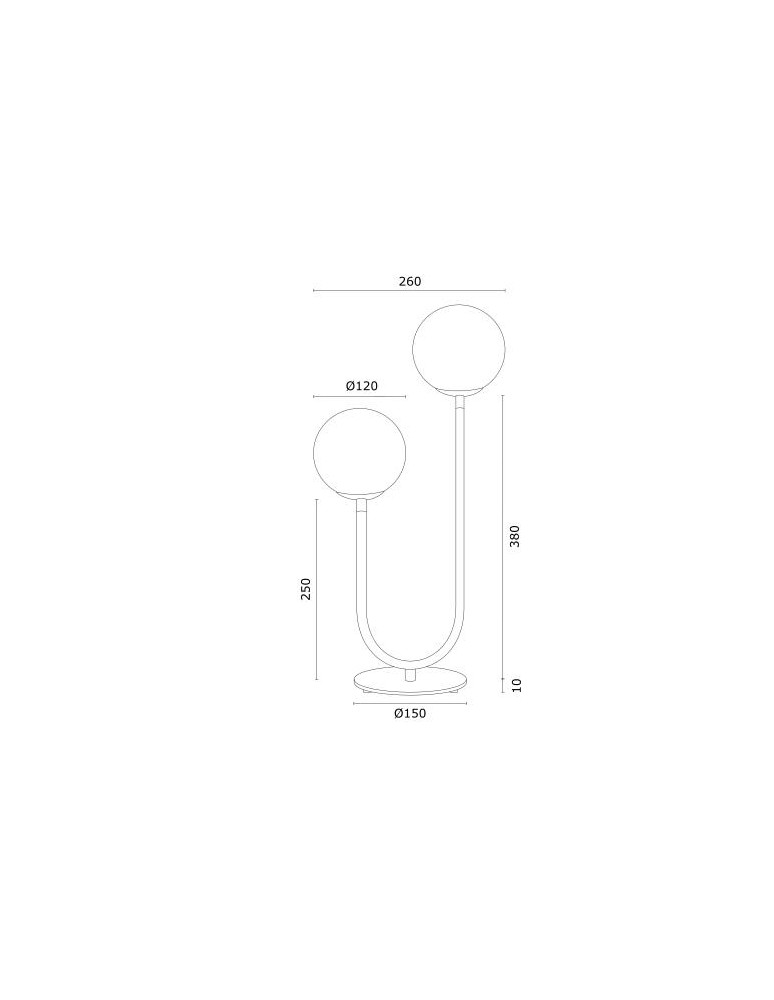Argon FERRONE lampa stołowa 2 pł. 2x7W (max) opal mat czarny struktura 7072