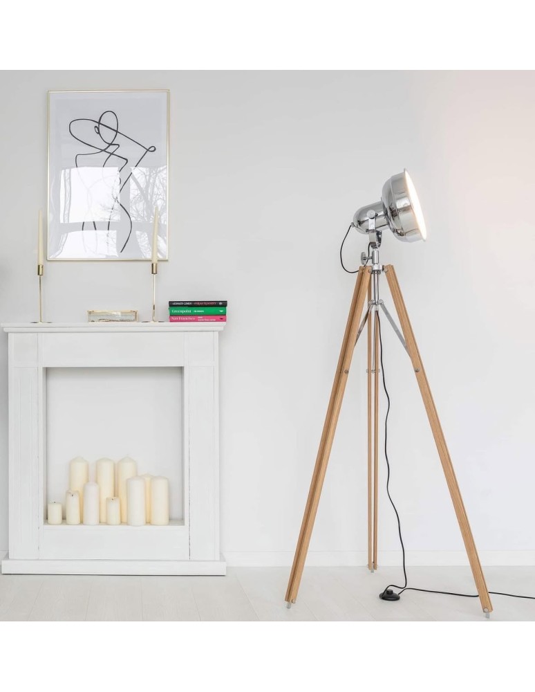 Argon FOTO NEW lampa podłogowa 1 pł. 1x22.5W naturalne drewno klosz chromowany metal 3354 Argon FOTO NEW lampa podłogowa 1 pł. 1x22.5W naturalne drewno klosz chromowany metal 3354