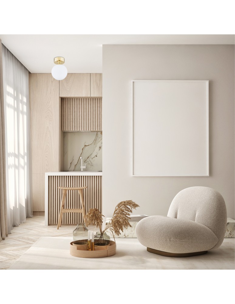 Argon FLAVIO plafon 1 pł. 1x7W (max) mosiądz IP44 klosz opal mat 4004 Argon FLAVIO plafon 1 pł. 1x7W (max) mosiądz IP44 klosz opal mat 4004