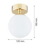 Argon FLAVIO plafon 1 pł. 1x7W (max) mosiądz IP44 klosz opal mat 4004 Argon FLAVIO plafon 1 pł. 1x7W (max) mosiądz IP44 klosz opal mat 4004