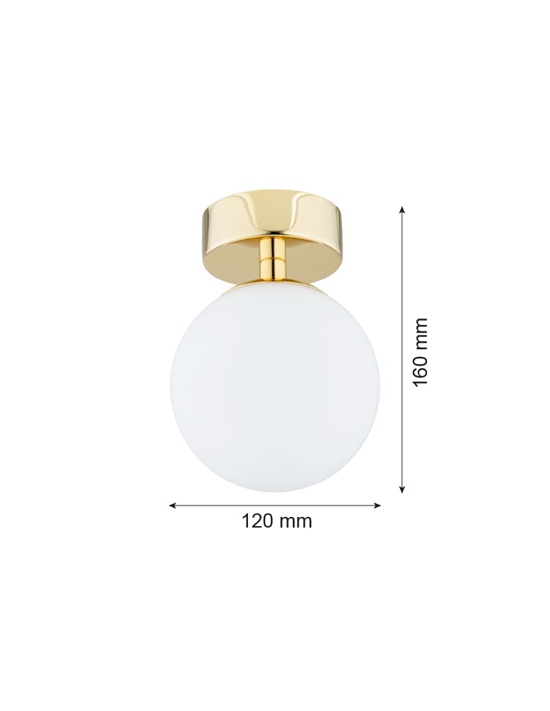 Argon FLAVIO plafon 1 pł. 1x7W (max) mosiądz IP44 klosz opal mat 4004 Argon FLAVIO plafon 1 pł. 1x7W (max) mosiądz IP44 klosz opal mat 4004