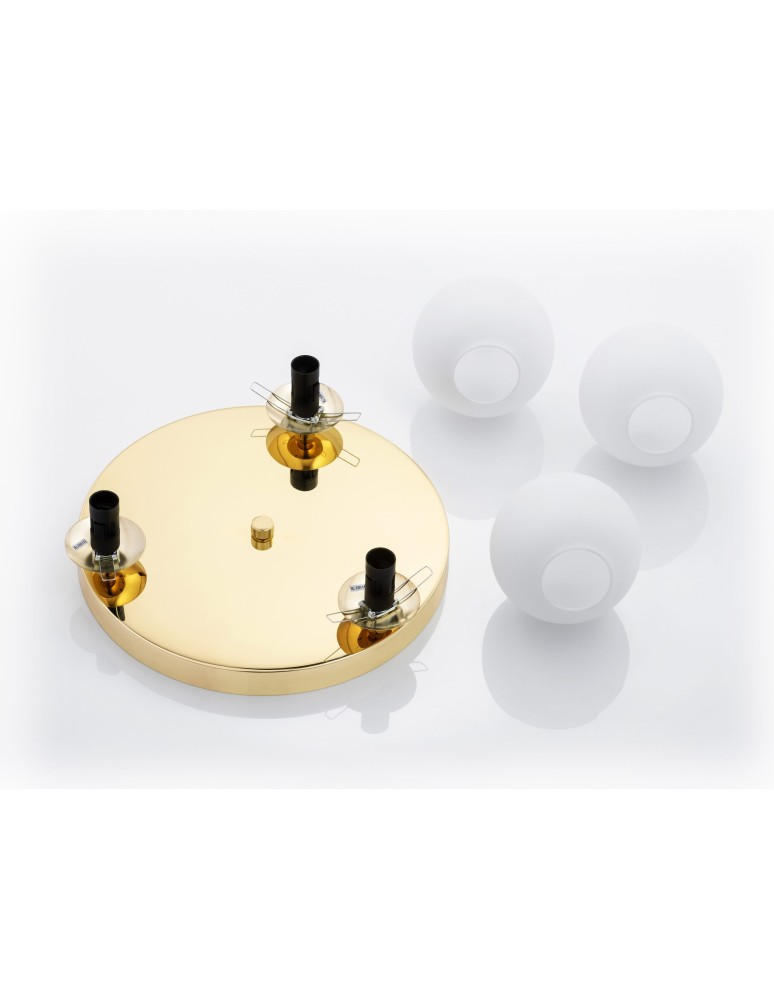 Argon FLAVIO plafon 3 pł. okrągła podsufitka 3x7W (max) mosiądz IP44 klosze opal mat 1413 Argon FLAVIO plafon 3 pł. okrągła podsufitka 3x7W (max) mosiądz IP44 klosze opal mat 1413
