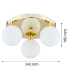 Argon FLAVIO plafon 3 pł. okrągła podsufitka 3x7W (max) mosiądz IP44 klosze opal mat 1413 Argon FLAVIO plafon 3 pł. okrągła podsufitka 3x7W (max) mosiądz IP44 klosze opal mat 1413