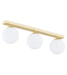 Lampy sufitowe łazienkowe - Argon FLAVIO plafon 3 pł. listwa 3x7W (max) mosiądz IP44 klosze opal mat 1414 - product 1