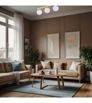 Lampy sufitowe łazienkowe - Argon FLAVIO plafon 3 pł. listwa 3x7W (max) mosiądz IP44 klosze opal mat 1414 - product 2