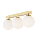 Lampy sufitowe łazienkowe - Argon FLAVIO plafon 3 pł. listwa 3x7W (max) mosiądz IP44 klosze opal mat 1414 - product 3
