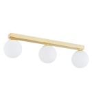 Lampy sufitowe łazienkowe - Argon FLAVIO plafon 3 pł. listwa 3x7W (max) mosiądz IP44 klosze opal mat 1414 - product 5