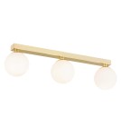 Lampy sufitowe łazienkowe - Argon FLAVIO plafon 3 pł. listwa 3x7W (max) mosiądz IP44 klosze opal mat 1414 - product 6
