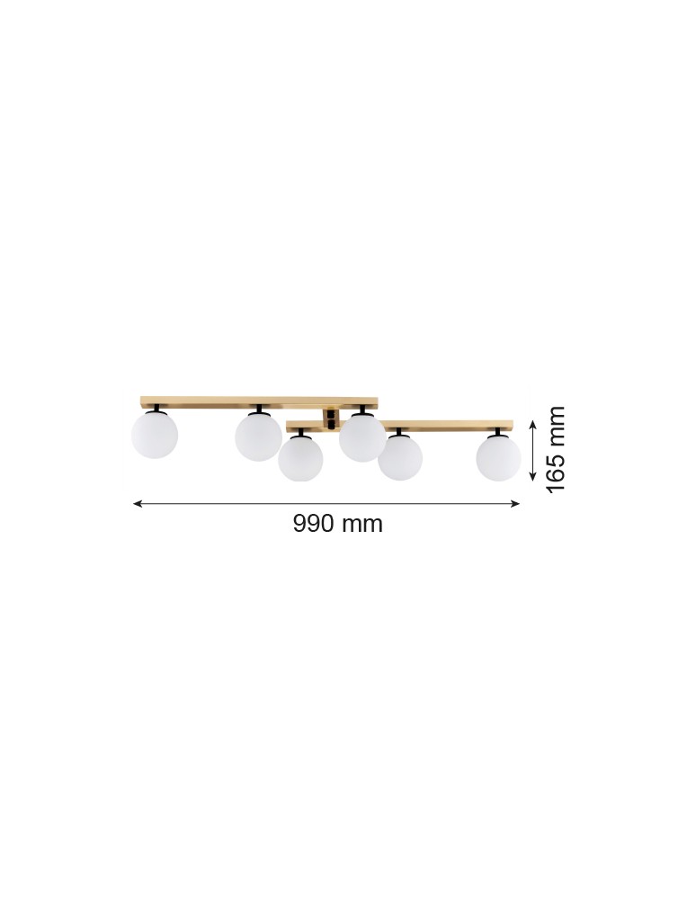 Argon FREEMONT plafon 6 pł. 6x7W (max) opal mat mosiądz szczotkowany 2544 Argon FREEMONT plafon 6 pł. 6x7W (max) opal mat mosiądz szczotkowany 2544