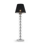 Lampy podłogowe z abażurem - Argon FUDŻI lampa podłogowa 1 pł. 1x15W (max) czarny chrom 3657 - product 1