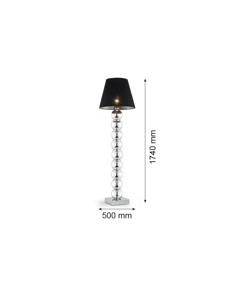 Lampy podłogowe z abażurem - Argon FUDŻI lampa podłogowa 1 pł. 1x15W (max) czarny chrom 3657 - product kolory-swiatla.pl 2