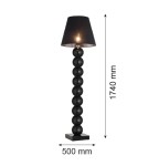 Lampy podłogowe z abażurem - Argon FUDŻI lampa podłogowa 1 pł. 1x15W (max) czarny biały 3658 - product 3