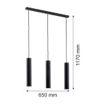 Lampy wiszące - Argon GOMERA PLUS lampa wisząca 3 pł. 3x5W (max) czarny struktura 6112 - product 4