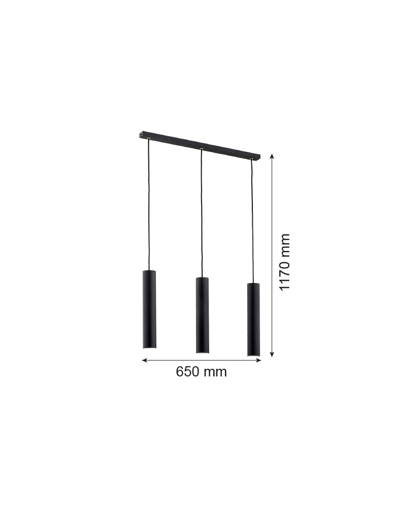 Argon GOMERA PLUS lampa wisząca 3 pł. 3x5W (max) czarny struktura 6112