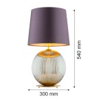 Lampy stołowe z abażurem - Argon HAMILTON 8532        abażur satynowy, szkło, mosiądz - product 5