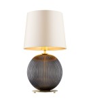 Lampy stołowe z abażurem - Argon HAMILTON 8538        abażur satynowy, szkło, mosiądz - product 1