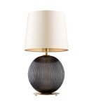 Lampy stołowe z abażurem - Argon HAMILTON 8538        abażur satynowy, szkło, mosiądz - product 2