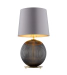 Lampy stołowe z abażurem - Argon HAMILTON 8539        abażur satynowy, szkło, mosiądz - product 1