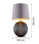 Lampy stołowe z abażurem - Argon HAMILTON 8539        abażur satynowy, szkło, mosiądz - product 5