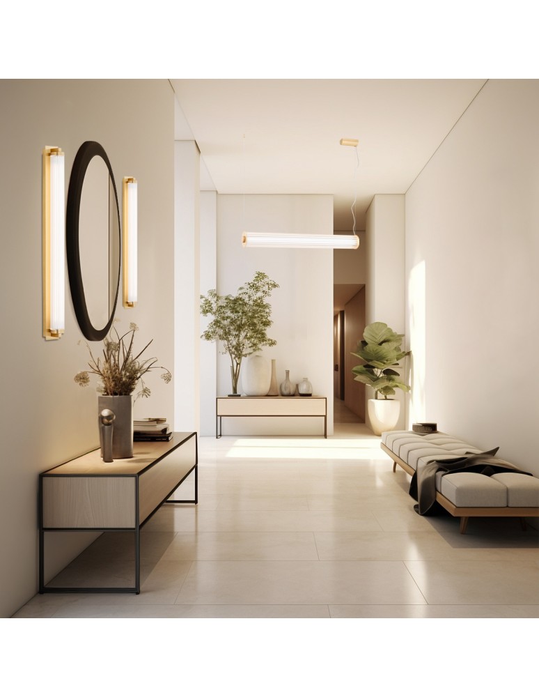 Argon HAMPTON 8622 kinkiet 1 pł. LED, transparentny (ryflowany), mosiądz szczotkowany LED (zintegrowany) / 2890 lm / 3000K szk Argon HAMPTON 8622 kinkiet 1 pł. LED, transparentny (ryflowany), mosiądz szczotkowany LED (zintegrowany) / 2890 lm / 3000K szk