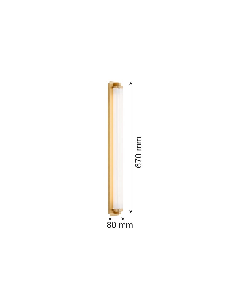 Argon HAMPTON 8622 kinkiet 1 pł. LED, transparentny (ryflowany), mosiądz szczotkowany LED (zintegrowany) / 2890 lm / 3000K szk Argon HAMPTON 8622 kinkiet 1 pł. LED, transparentny (ryflowany), mosiądz szczotkowany LED (zintegrowany) / 2890 lm / 3000K szk