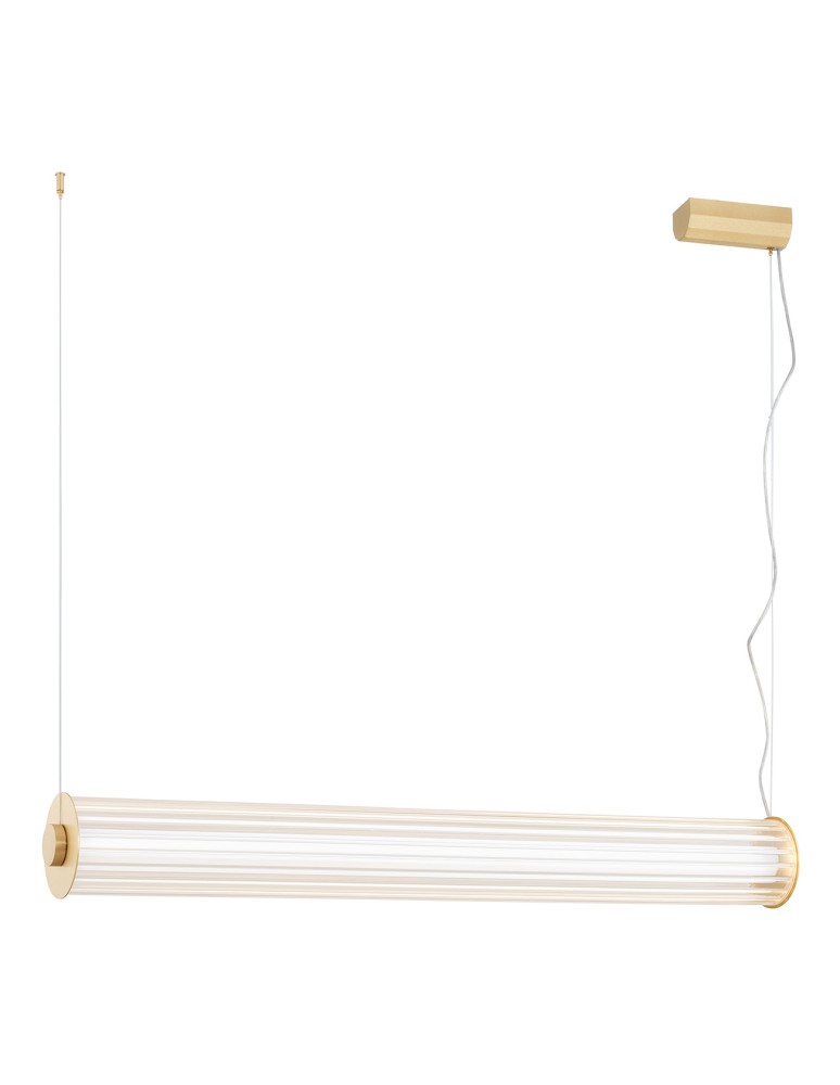 Argon HAMPTON 8624 lampa wisząca 1 pł. LED, transparentny (ryflowany), mosiądz szczotkowany LED (zintegrowany) / 9180 lm / 30