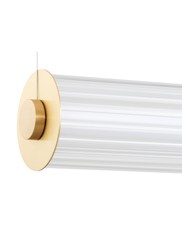 Argon HAMPTON 8624 lampa wisząca 1 pł. LED, transparentny (ryflowany), mosiądz szczotkowany LED (zintegrowany) / 9180 lm / 30 Argon HAMPTON 8624 lampa wisząca 1 pł. LED, transparentny (ryflowany), mosiądz szczotkowany LED (zintegrowany) / 9180 lm / 30