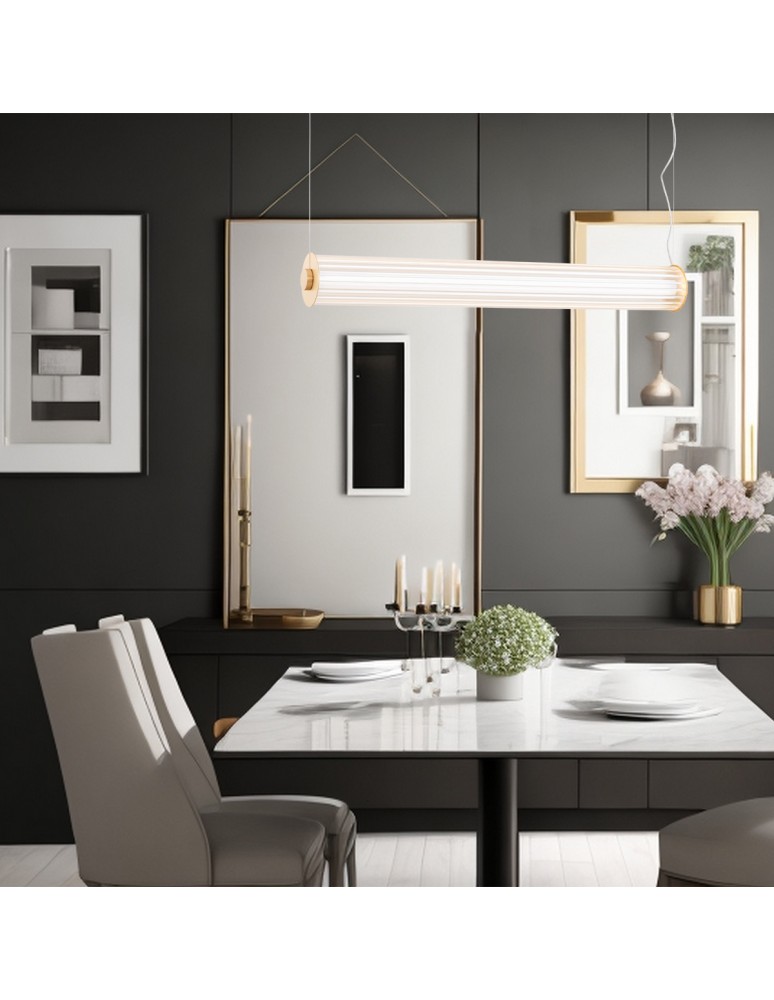 Argon HAMPTON 8624 lampa wisząca 1 pł. LED, transparentny (ryflowany), mosiądz szczotkowany LED (zintegrowany) / 9180 lm / 30 Argon HAMPTON 8624 lampa wisząca 1 pł. LED, transparentny (ryflowany), mosiądz szczotkowany LED (zintegrowany) / 9180 lm / 30