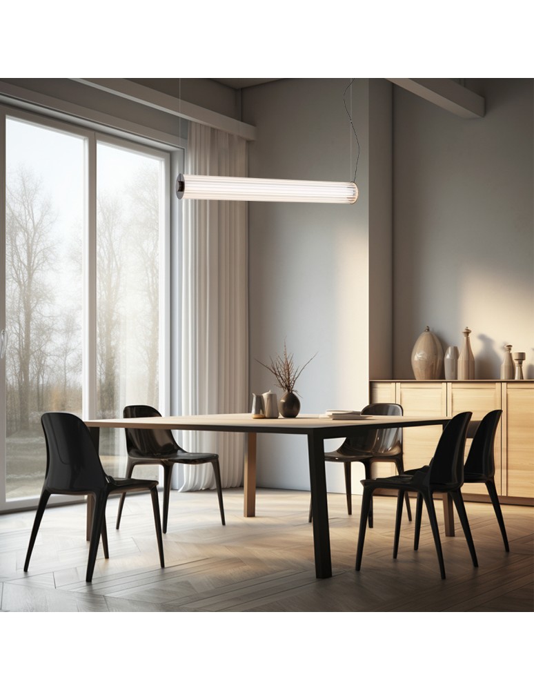 Argon HAMPTON 8625 lampa wisząca 1 pł. LED, transparentny (ryflowany), mosiądz szczotkowany LED (zintegrowany) / 9180 lm / 30 Argon HAMPTON 8625 lampa wisząca 1 pł. LED, transparentny (ryflowany), mosiądz szczotkowany LED (zintegrowany) / 9180 lm / 30
