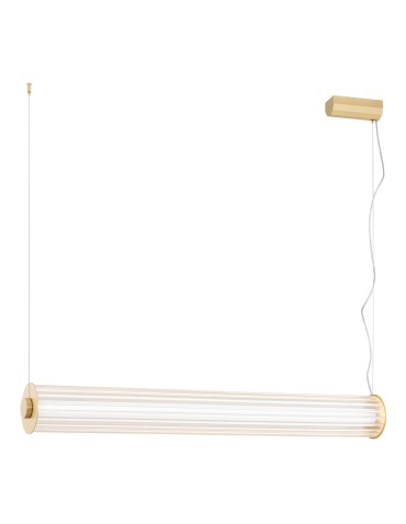 Argon HAMPTON 8627 lampa wisząca 1 pł. LED mniejsza, transparentny (ryflowany), mosiądz szczotkowany LED (zintegrowany) / 618