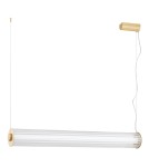 Lampy wiszące nad wyspę - Argon HAMPTON 8627 lampa wisząca 1 pł. LED mniejsza, transparentny (ryflowany), mosiądz szczotkowany LED (zintegrowany) / 618 - product 2