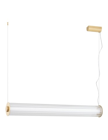 Argon HAMPTON 8627 lampa wisząca 1 pł. LED mniejsza, transparentny (ryflowany), mosiądz szczotkowany LED (zintegrowany) / 618 - produkt 2