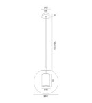 Lampy wiszące nad wyspę - Argon HAMPTON 8627 lampa wisząca 1 pł. LED mniejsza, transparentny (ryflowany), mosiądz szczotkowany LED (zintegrowany) / 618 - product 9