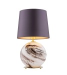Lampy stołowe z abażurem - Argon HARLEM 8548        abażur satynowy, szkło, mosiądz - product 1