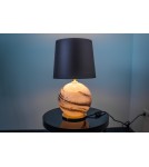 Lampy stołowe z abażurem - Argon HARLEM 8548        abażur satynowy, szkło, mosiądz - product 4