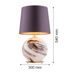 Lampy stołowe z abażurem - Argon HARLEM 8548        abażur satynowy, szkło, mosiądz - product 7