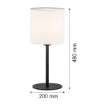 Lampki nocne - Argon HILARY lampa stołowa 1 pł. 1x15W (max) biały czarny struktura 4081 - product 2